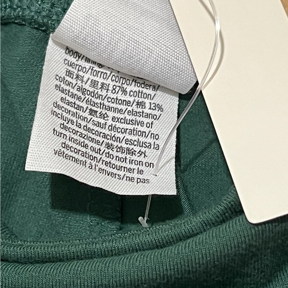 Victoria's Secret PINK Leggings Cotton High Waist Small Green W Gold Stripe - Picture 7 of 8